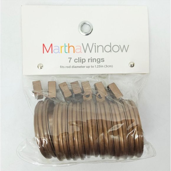 3 Pkg Martha Window Curtain Clip Rings Antiqued Copper Finish Fit 1.25" Rod 21Pc - Picture 3 of 7
